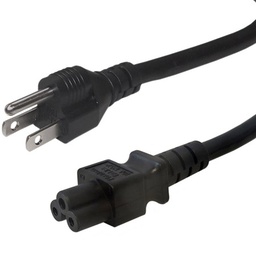 Laptop AC power cable - NEMA 5-15P to IEC C5 - 18AWG