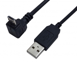 USB 2.0 A Straight Male to Micro-B Up Angle Cable
