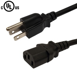 Power Cord 5-15P to IEC-C13 - 14AWG