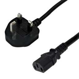 Power Cord BS1363 (UK) to IEC-C13 - H05VV-F 1.0 (10A 250V)