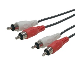 Câble audio RCA mâle à mâle moulé double canal