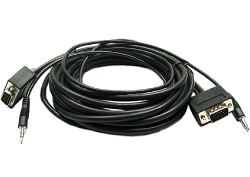 Ultra-Thin LCD SVGA + 3.5mm Audio Cable HD15 Male to Male CL2/FT4 Rated 