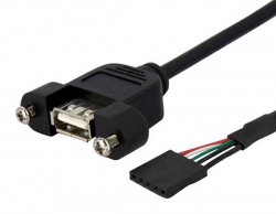 USB 2.0 A Panel Mount Female to IDC 5-pin Header