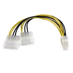 [ATX-PW4-PCIE6] PCI EXPRESS extra power cable  6 Pin To 5.25" Male x 2 Adapter Cable