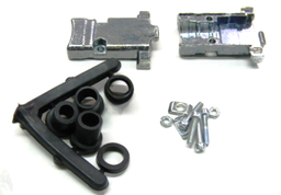 [CK09HM] DB9 Metal Cover Kit with Grommets - Fits 4mm to 10mm Cable