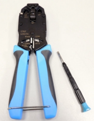 [CT-HT2008] Ratchet Crimping Tool for Modular Plugs - RJ45, RJ12, RJ11, RJ9 & DEC Plugs - Strip and Cut