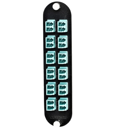[FICCH-CP24-E4] CCH Panel, LC Adapters, 12 Duplex LC  Adapters, UPC, 24 F, 10 Gig, Aqua (50µm OM3/OM4) (price/unit)
