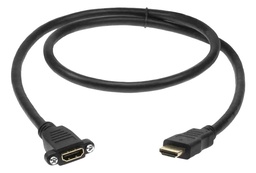 [HDMI4S-PM-MF-1.5] HDMI Fully Shielded Panel Mount Cable Male to Female-1.5'