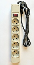 [PBS-EU5-6] Power Bar, with 5 Euro/Schuko Outlets, 10AMP With Surge, 6'