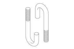 [PCPI-11431-001] Boulons en J (boulon à crochet courbé rond) Câble 5/16-18 ; 2,25" de longueur ; Or