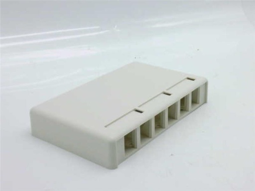 [POR-404TJ6] ORTRONICS TracJack® Plastic Surface Mount Box, 6 Modules, Out Single Side, Fog White, 404TJ6