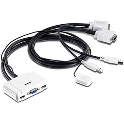 [PTN-TK-217I] KVM 2 Ports, VGA/USB/AUDIO- Câble Intégrés
