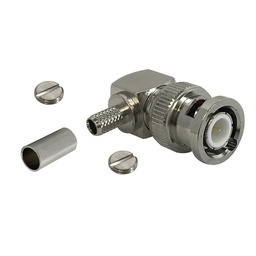 [BNCM90-LMR195] BNC Right Angle Male Crimp Connector for RG58 (LMR-195) 50 Ohm