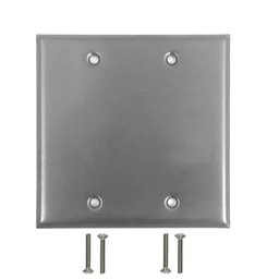 [WPBLKD] Double Gang Blank Stainless Steel Wall Plate