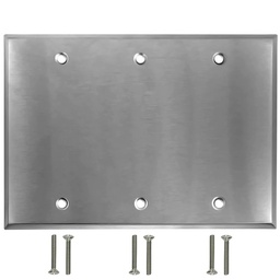 [WPBLK3] Triple Gang, Blank Stainless Steel Wall Plate