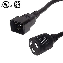[PCC-C20L630R-1] IEC C20 to NEMA L6-30R Power Cable - 12AWG - 1ft 