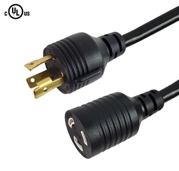 [PCC-L630PL620R-1] NEMA L6-30P to NEMA L6-20R Power Cable - (250V 20A) - 12AWG - 1ft
