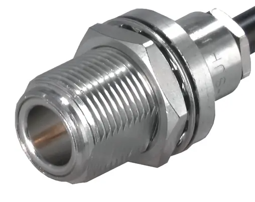 [RF-ZHS-24_N-75-4-2/133_NE] 24_N-75-4-2/133_NE  HUBER+SUHNER  N, 75 Ohm, Straight bulkhead cable jack (female)