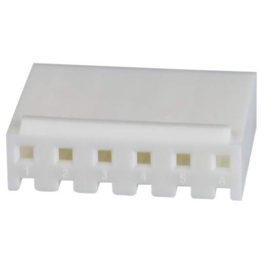 [ZAM-640250-6] 640250-6, 6 Position Rectangular Housing Connector Receptacle Natural 0.156" (3.96mm), TE Connectivity AMP Connectors