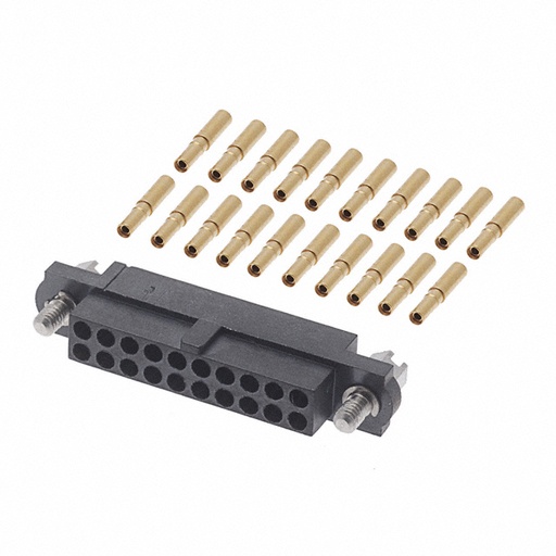 [ZHW-M80-4602005] M80-4602005, Rectangular Connector, Jackscrews, Datamate J-Tek M80 Series, 20 Contacts, Receptacle, 2 mm, Crimp