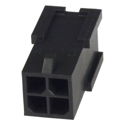 [ZAM-794616-4] 794616-4, 4 Position Rectangular Housing Connector Plug Black 0.118" (3.00mm), TE Connectivity AMP Connectors