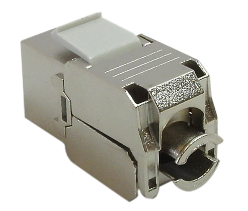 RJ45 Cat6a Shielded Slim Jack, 110 Punch/Tool-Less  - Stainless Steel