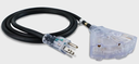 Extension Cord with 3 Electrical Power Outlets - 12/3 SJTW Heavy Duty Black  2x NEMA 5-15R - 12AWG