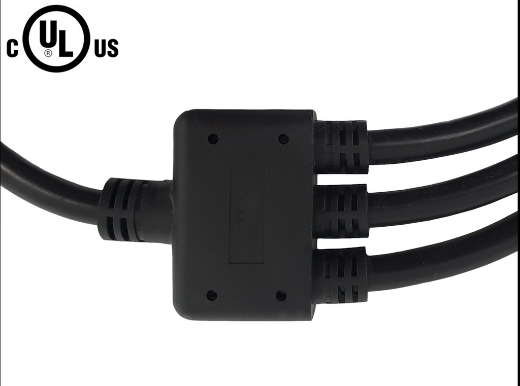 Power Splitter Cable NEMA 5-15P to 3x NEMA 5-15R - 14AWG