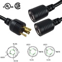 NEMA L6-30P to 2x NEMA L6-20R Splitter Cable - SJT