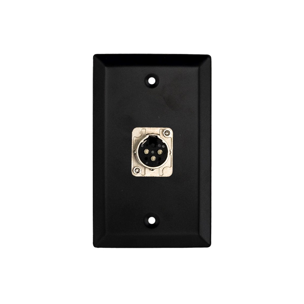 XLR 3 Position 1 Port Wall Plate Kit - Stainless Steel - Black