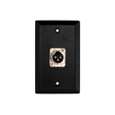 XLR 3 Position 1 Port Wall Plate Kit - Stainless Steel - Black