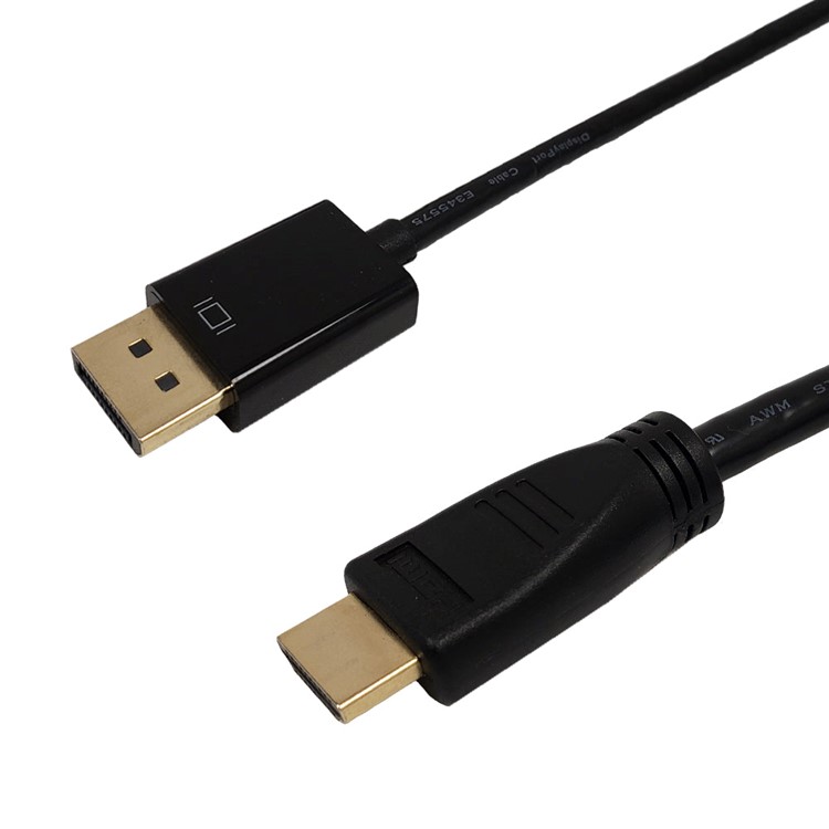 DisplayPort Male to HDMI Male Cable with Audio - 4Kx2K 60Hz - 28AWG CL3/FT4