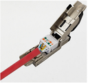 RJ45 Cat8 Shielded Male Connector (Solid or Stranded) Field Termination Tool-Less Plug
