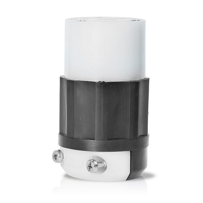 NEMA L6-20R, Locking Connector, 20 Amp, 250 Volt, Industrial Grade, Black& White