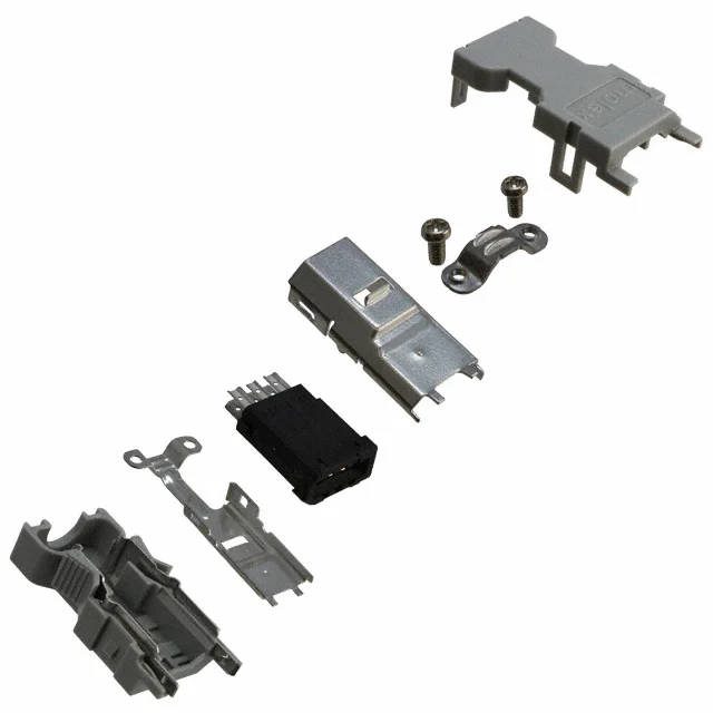 55100-0670,  Molex, 6 Position Serial I/O Plug Connector Solder Free Hanging (In-Line)
