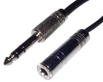 Câbles audio stéréo 1/4" TRS mâle vers femelle