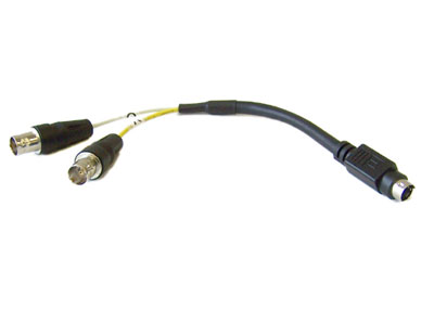 Adaptateur S-Vidéo Mâle vers 2 BNC Femelle