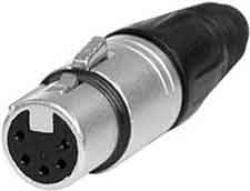 XLR 5POS Female Cable Connector, Nickel housing and silver contacts
