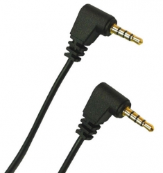 Câble 3.5mm 90 Degrée, 4 pôles, Mâle/Mâle, Audio/Vidéo