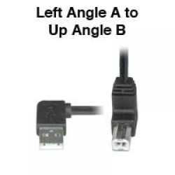 Angled USB 2.0 Device Cables -Left Angle A Male to Up Angle B Male