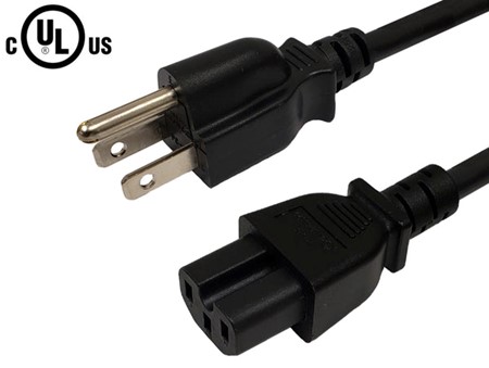Cordon robuste 5-15P à IEC-C15, AWG14, 15Amps @ 125V, 105C