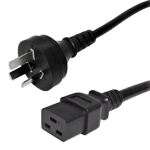 Power Cord 2m AS3112 (Australia) to IEC C19 Power Cord - H05VV-F 1.0 (10A 250V)