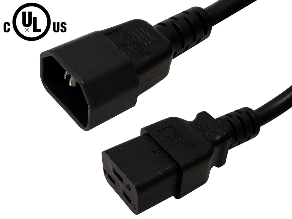Cordons d'alimentation IEC C14 à C19 - 14AWG