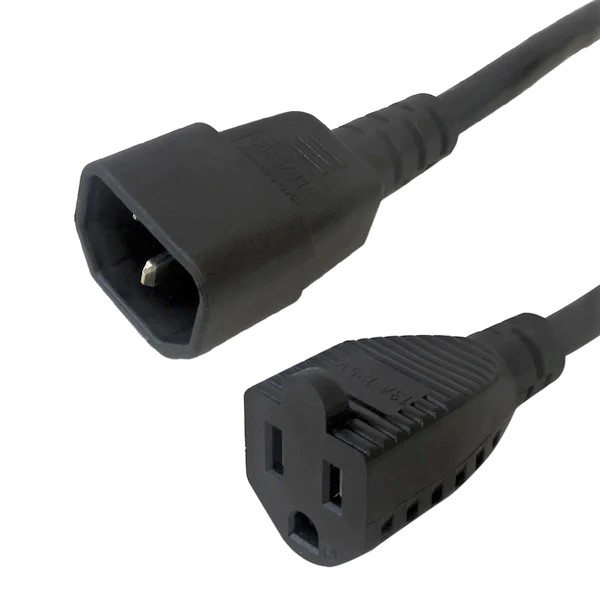 Power Cord NEMA 5-15R to IEC C14 - 16AWG