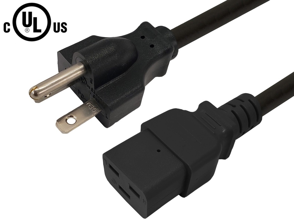Power Cord NEMA 6-20P to IEC C19 12AWG