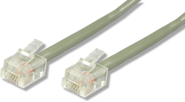 Câble rond RJ11 4 conducteurs mâle à mâle CAT3
