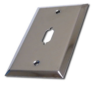 Stainless Wall Plate, One DB9/HD15/HDMI Opening