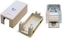 Ensemble, boite de surface et module RJ45 Cat5e