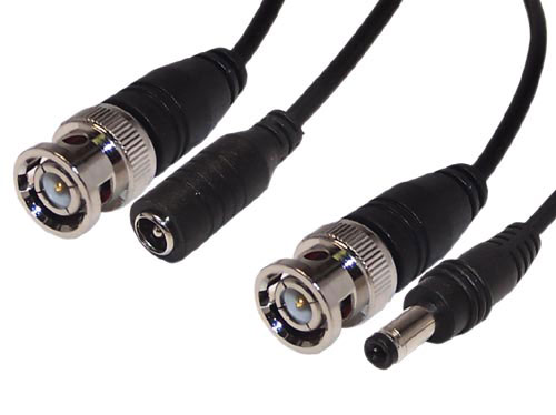 Câble de caméra de sécurité avec connexions d'alimentation et BNC