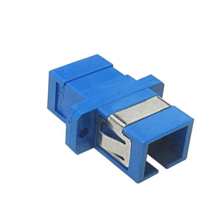 Coupleur fibre optique SC/SC F/F monomode simplex montage sur panneau céramique, bleu